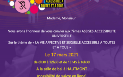 Colloque «LA VIE AFFECTIVE ET SEXUELLE ACCESSIBLE A TOUTES ET A TOUS» – 22 septembre 2021