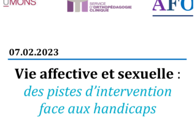 Soirée thématique « Vie affective et sexuelle: des pistes d’intervention face aux handicaps » – 7 février 2023